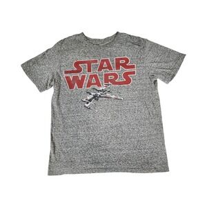 Star Wars X-Wing Graphic T-Shirt Mens Medium Gray Heather Mad Engine Tee